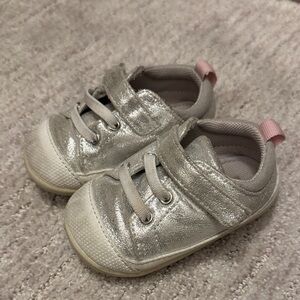 Silver and Pink Kids Shoes